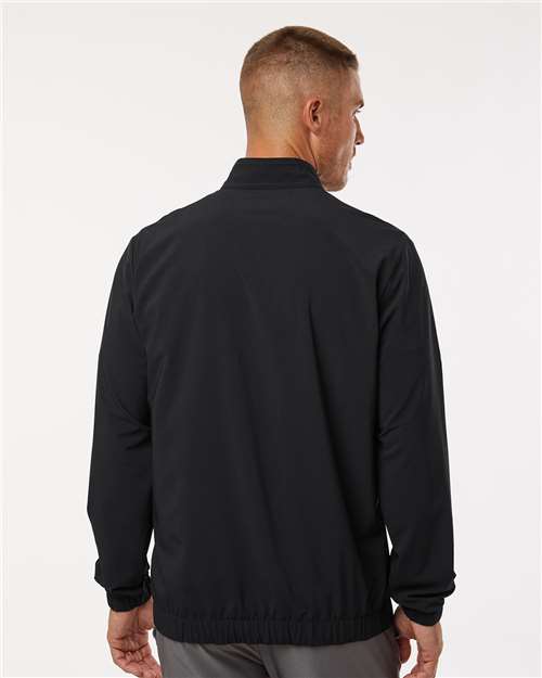 Adidas A705 Men's Stretch Woven Half-Zip Pullover - Black - model back
