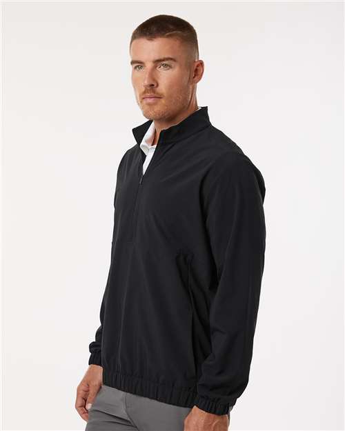 Adidas A705 Men's Stretch Woven Half-Zip Pullover - Black - model side