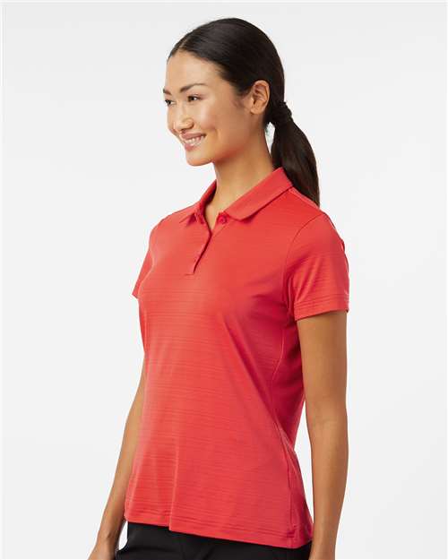 Adidas A707 Women's Textured Stripe Polo - Bright Red - model side