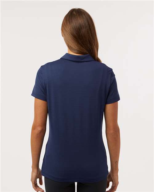 Adidas A707 Women's Textured Stripe Polo - Dark Blue - model back