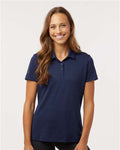 Adidas A707 Women's Textured Stripe Polo - Dark Blue - model front