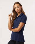 Adidas A707 Women's Textured Stripe Polo - Dark Blue - model side