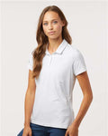 Adidas A707 Women's Textured Stripe Polo - White - model side