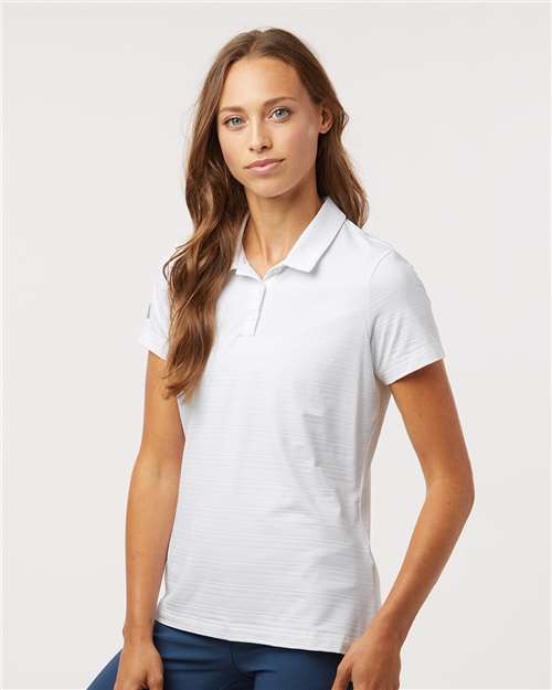 Adidas A707 Women's Textured Stripe Polo - White - model side