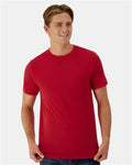 Hanes 4873 Unisex Cool DRI Cotton Touch T-Shirt - Athletic Red - model front