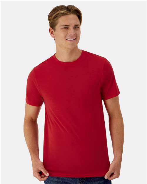Hanes 4873 Unisex Cool DRI Cotton Touch T-Shirt - Athletic Red - model front