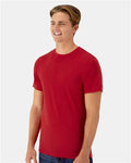 Hanes 4873 Unisex Cool DRI Cotton Touch T-Shirt - Athletic Red - model side