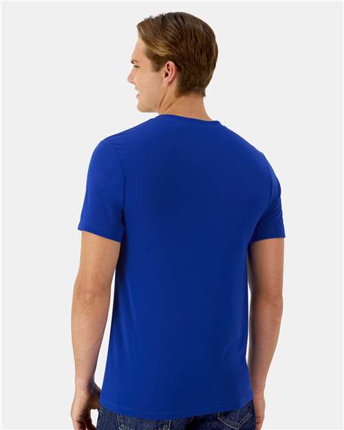 Hanes 4873 Unisex Cool DRI Cotton Touch T-Shirt - Athletic Royal - model back
