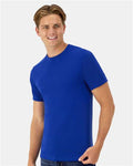 Hanes 4873 Unisex Cool DRI Cotton Touch T-Shirt - Athletic Royal - model side