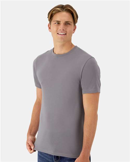 Hanes 4873 Unisex Cool DRI Cotton Touch T-Shirt - Graphite - model side