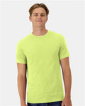 Hanes 4873 Unisex Cool DRI Cotton Touch T-Shirt - Safety Green - model front