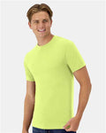 Hanes 4873 Unisex Cool DRI Cotton Touch T-Shirt - Safety Green - model side