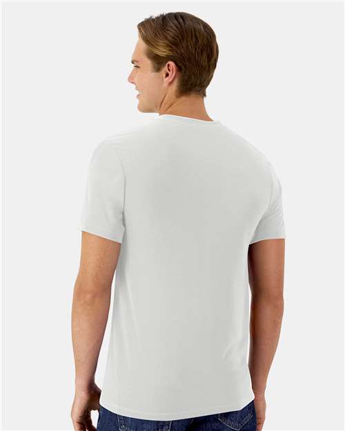 Hanes 4873 Unisex Cool DRI Cotton Touch T-Shirt - White - model back
