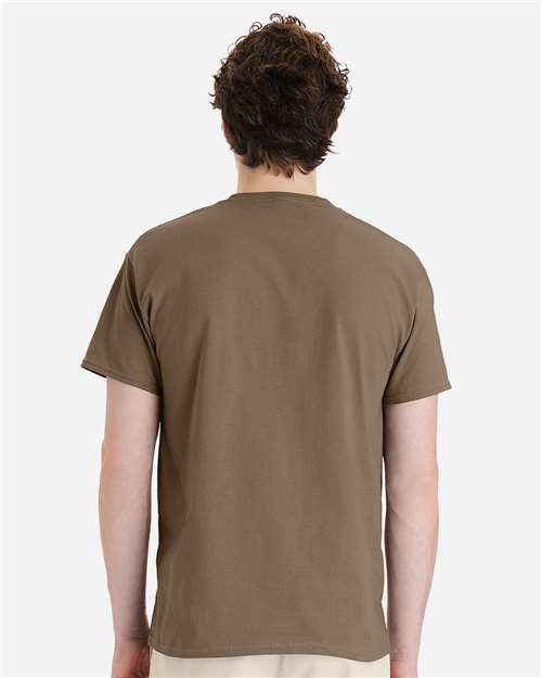 Hanes 5280 Essential-T T-Shirt - Coyote Brown - model back