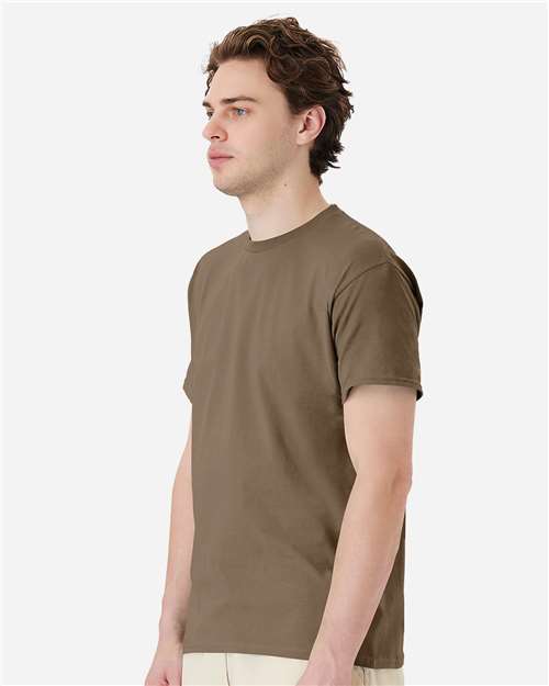 Hanes 5280 Essential-T T-Shirt - Coyote Brown - model side
