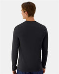 Hanes 484L Unisex Cool DRI Cotton Touch Long Sleeve T-Shirt - Black - model back