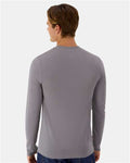 Hanes 484L Unisex Cool DRI Cotton Touch Long Sleeve T-Shirt - Graphite - model back