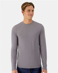 Hanes 484L Unisex Cool DRI Cotton Touch Long Sleeve T-Shirt - Graphite - model front