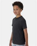 Hanes 484Y Youth Cool DRI Cotton Touch T-Shirt - Black - model side