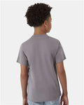 Hanes 484Y Youth Cool DRI Cotton Touch T-Shirt - Graphite - model back