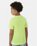 Hanes 484Y Youth Cool DRI Cotton Touch T-Shirt - Safety Green - model back