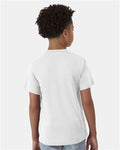 Hanes 484Y Youth Cool DRI Cotton Touch T-Shirt - White - model back