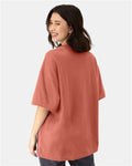 Hanes 5180R Unisex Beefy-T Retro Street T-Shirt - Picante Pink - model back