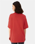 Hanes 5180R Unisex Beefy-T Retro Street T-Shirt - Poppy Red - model back