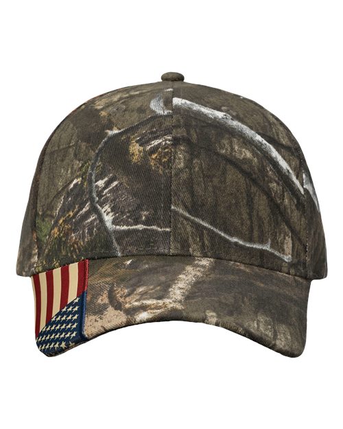 Kati LC350 Camo Woven USA Flag Cap - Country DNA/ USA Flag - front