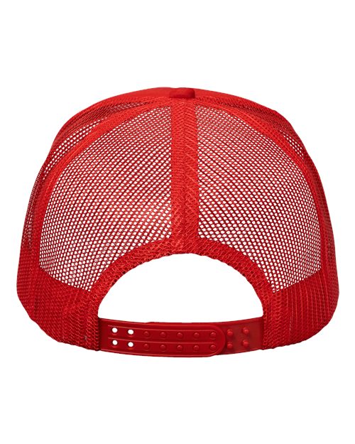 Valucap VC700 Foam Mesh-Back Trucker Cap - Red/ Red - back
