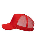Valucap VC700 Foam Mesh-Back Trucker Cap - Red/ Red - side