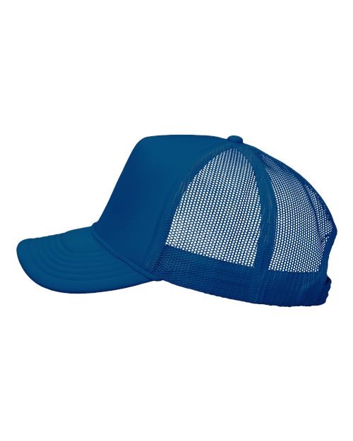 Valucap VC700 Foam Mesh-Back Trucker Cap - Royal/ Royal - side