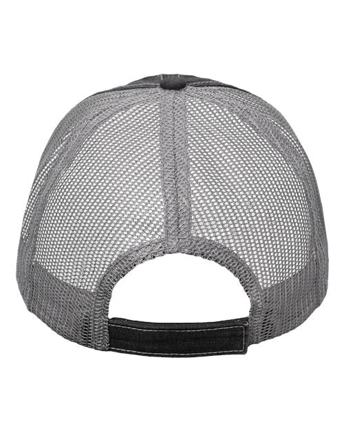 Valucap VC990 Contrast Stitch Cap - Black/ Grey - back