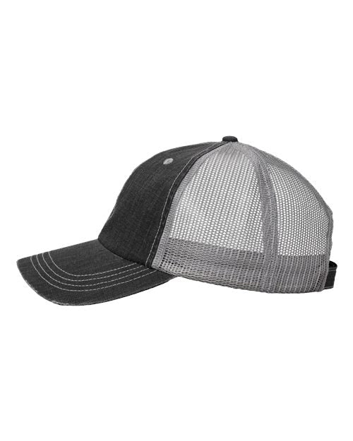 Valucap VC990 Contrast Stitch Cap - Black/ Grey - side