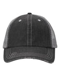 Valucap VC990 Contrast Stitch Cap - Black/ Grey - front