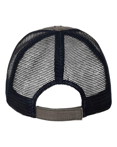 Valucap VC990 Contrast Stitch Cap - Olive Green/ Navy - back
