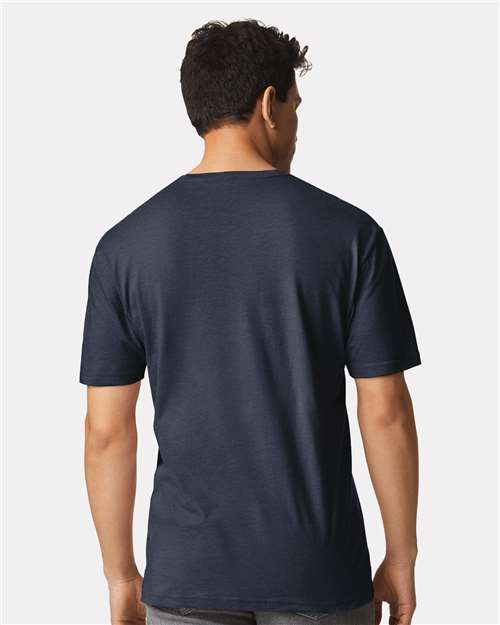 Gildan 3000 Heavyweight Cotton T-Shirt - Heather Navy - model back