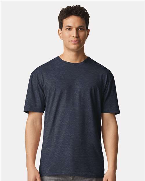 Gildan 3000 Heavyweight Cotton T-Shirt - Heather Navy - model front
