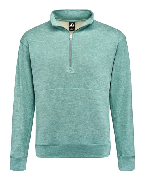 J. America 8741 Unisex Electric Fleece Quarter-Zip Sweatshirt - Electric Jade - front