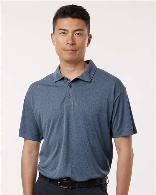 AllPro 41800 Men's Pro-Lock Performance Polo - Heather Navy - model front