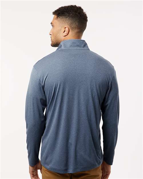 AllPro 41870 Men's Pro-Lock Performance Quarter-Zip Pullover - Heather Navy - model back