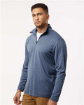 AllPro 41870 Men's Pro-Lock Performance Quarter-Zip Pullover - Heather Navy - model side