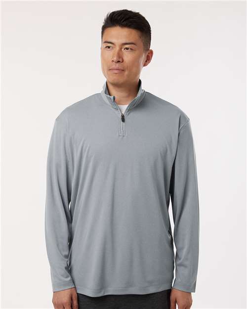 AllPro 41870 Men's Pro-Lock Performance Quarter-Zip Pullover - Heather Steel - model front