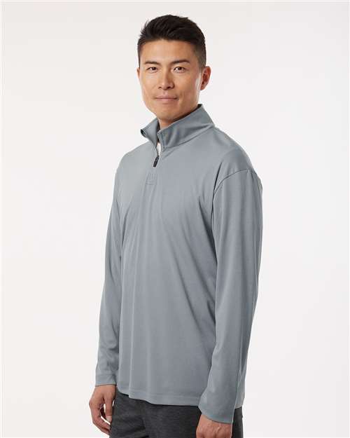 AllPro 41870 Men's Pro-Lock Performance Quarter-Zip Pullover - Heather Steel - model side