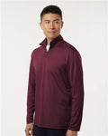 AllPro 41870 Men's Pro-Lock Performance Quarter-Zip Pullover - Maroon - model side