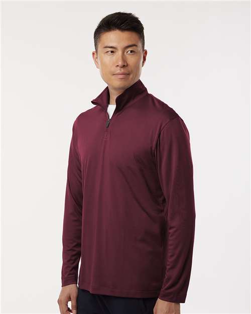 AllPro 41870 Men's Pro-Lock Performance Quarter-Zip Pullover - Maroon - model side