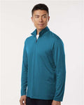 AllPro 41870 Men's Pro-Lock Performance Quarter-Zip Pullover - Pacific Blue - model side