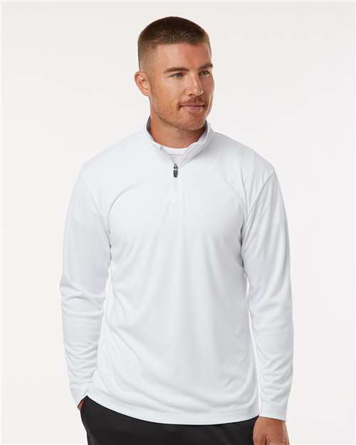 AllPro 41870 Men's Pro-Lock Performance Quarter-Zip Pullover - White - model front