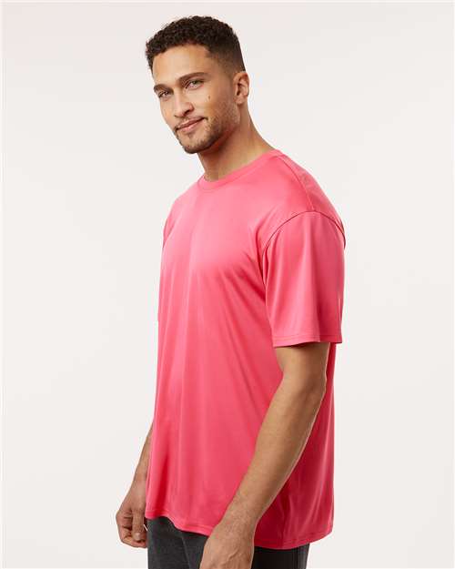 AllPro 48000 Men's Pro-Lock Performance T-Shirt - Bright Pink - model side