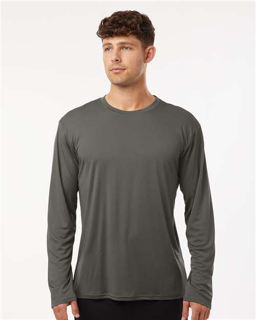 AllPro 48400 Unisex Pro-Lock Performance Long Sleeve T-Shirt - Charcoal - model front